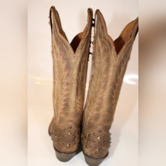 Ariat Dusty Diamond 10018598 Womens 7 B Tawny Brown Leather Western Boots - Picture 9 of 15